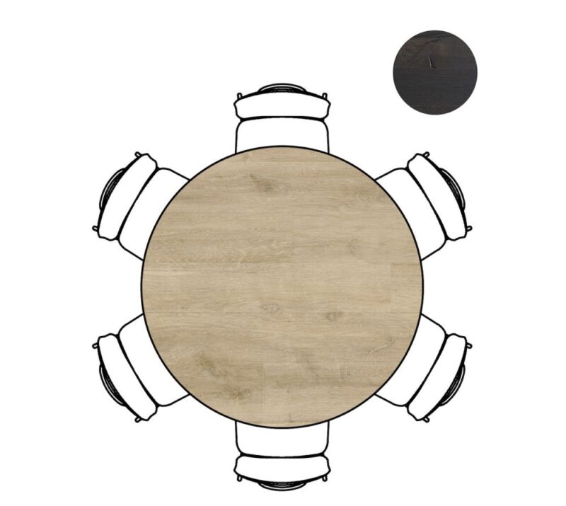 Arvada, Table 140 Cm. - Ronde - Pied Central Court - Natural - Image 2