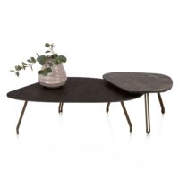 Mogana, Table basse 120 x 75 cm placage de chêne, pieds brun acier - Basalt - Image 2