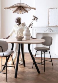 Arvada, table de bar 140 cm. - ronde - pied central court - natural - Image 3