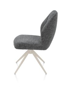 Baya, eetkamerstoel - crème - pocketvering - stof Sevilla - Antraciet - Afbeelding 3