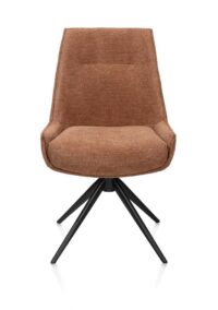 Theo, eetkamerstoel - vast - rough off black - pocket - Vada - koper