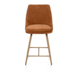 Jaxie, Barstoel stof, draaibaar frame houtstructuur - koper