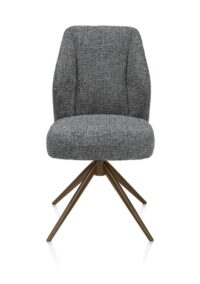 Baya, eetkamerstoel - steelbrown - pocketvering - stof Sevilla - Antraciet