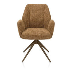 Baya, chaise à accoudoirs - steelbrown - ressorts ensaches - tissu Sevilla - Jaune ocre