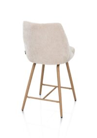 Jaxie, Barstoel stof, draaibaar frame houtstructuur - Taupe - Afbeelding 3