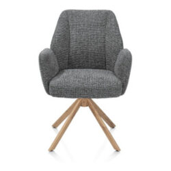 Baya, chaise à accoudoirs - pivotante + relax - naturel - ressorts ensaches - tissu Sevilla - Anthracite