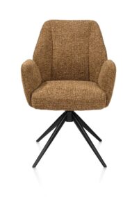 Baya, armstoel - zwart - pocketvering - stof Sevilla - Okergeel