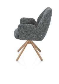 Baya, armstoel - draaibaar + relax - naturel - pocketvering - stof Sevilla - Antraciet - Afbeelding 3