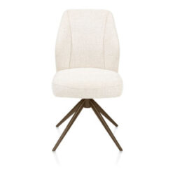 Baya, eetkamerstoel - steelbrown - pocketvering - stof Sevilla - Creme