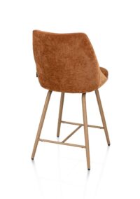 Jaxie, Barstoel stof, draaibaar frame houtstructuur - koper - Afbeelding 3
