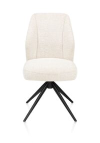 Baya, eetkamerstoel - zwart - pocketvering - stof Sevilla - Creme