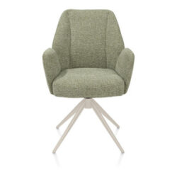 Baya, chaise à accoudoirs - crème - ressorts ensaches - tissu Sevilla - Olive