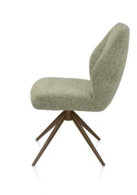 Baya, eetkamerstoel - steelbrown - pocketvering - stof Sevilla - Olijf - Afbeelding 3