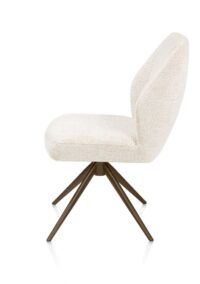 Baya, eetkamerstoel - steelbrown - pocketvering - stof Sevilla - Creme - Afbeelding 3