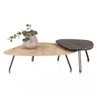 Mogana, Table basse 120 x 75 cm placage de chêne, pieds brun acier - natural - Image 3