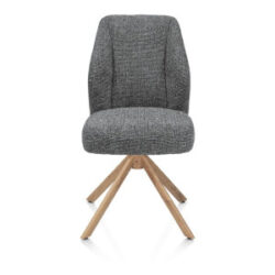 Baya, eetkamerstoel - draaibaar - naturel - pocketvering - stof Sevilla - Antraciet