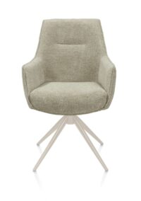 Theo, armstoel - draaibaar met kantelfunctie - crème - pocket - Vada - Salie groen