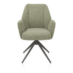 Baya, chaise à accoudoirs - graphite - ressorts ensaches - tissu Sevilla - Olive