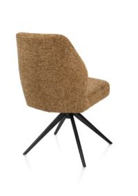Baya, eetkamerstoel - zwart - pocketvering - stof Sevilla - Okergeel - Afbeelding 2