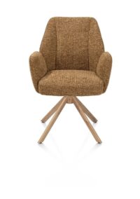 Baya, armstoel - draaibaar + relax - naturel - pocketvering - stof Sevilla - Okergeel