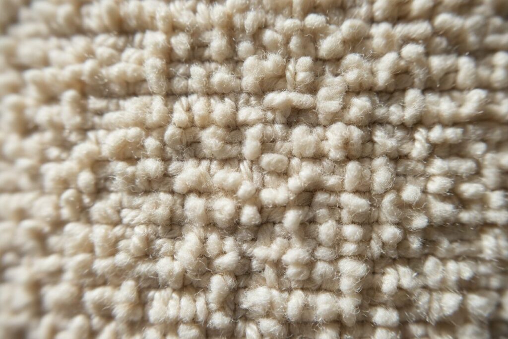 Boucle Stof Structuur Close Up Close-Up Van Roomkleurige Bouclestof Met De Typische Lusstructuur