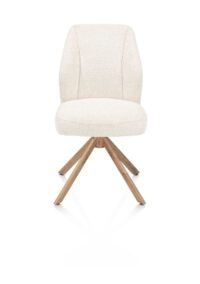 Baya, eetkamerstoel - draaibaar - naturel - pocketvering - stof Sevilla - Creme