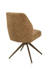 Baya, eetkamerstoel - steelbrown - pocketvering - stof Sevilla - Okergeel - Afbeelding 2