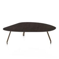 Mogana, Table basse 120 x 75 cm placage de chêne, pieds brun acier - Basalt
