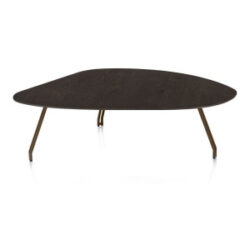 Mogana, Table basse 120 x 75 cm placage de ch&ecirc;ne, pieds brun acier - Basalt