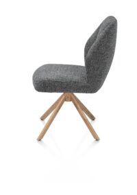 Baya, eetkamerstoel - draaibaar + relax - naturel - pocketvering - stof Sevilla - Antraciet - Afbeelding 3
