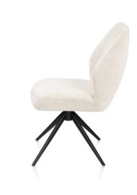 Baya, eetkamerstoel - zwart - pocketvering - stof Sevilla - Creme - Afbeelding 3