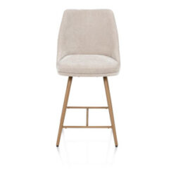 Jaxie, chaise de bar - pivotant - aspect chêne - Malaya - Taupe