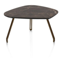 Mogana, Table basse 72 x 60 cm, primo laminato (HPL), pieds brun acier - marble brown
