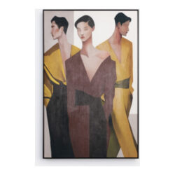 Silhouettes tableau 90x140cm - Ocre