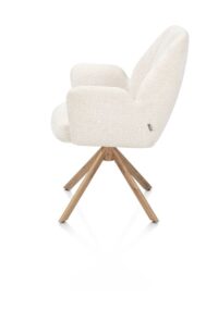 Baya, armstoel - draaibaar - naturel - pocketvering - stof Sevilla - Creme - Afbeelding 3