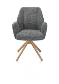 Baya, armstoel - draaibaar + relax - naturel - pocketvering - stof Sevilla - Antraciet