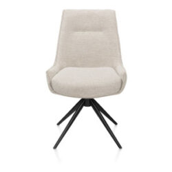 Theo, eetkamerstoel - vast - rough off black - pocket - Vada - beige