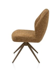 Baya, eetkamerstoel - steelbrown - pocketvering - stof Sevilla - Okergeel - Afbeelding 3