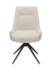 Theo, eetkamerstoel - vast - rough off black - pocket - Vada - beige