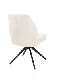 Baya, eetkamerstoel - zwart - pocketvering - stof Sevilla - Creme - Afbeelding 2