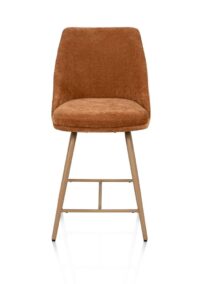 Jaxie, Barstoel stof, draaibaar frame houtstructuur - koper