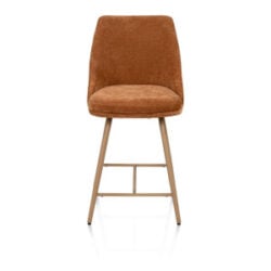 Jaxie, chaise de bar - pivotant - aspect chêne - Malaya - cuivre