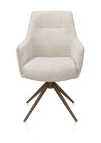 Theo, armstoel - vast - steel brown - pocket - Vada - beige