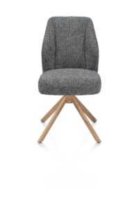 Baya, eetkamerstoel - draaibaar + relax - naturel - pocketvering - stof Sevilla - Antraciet