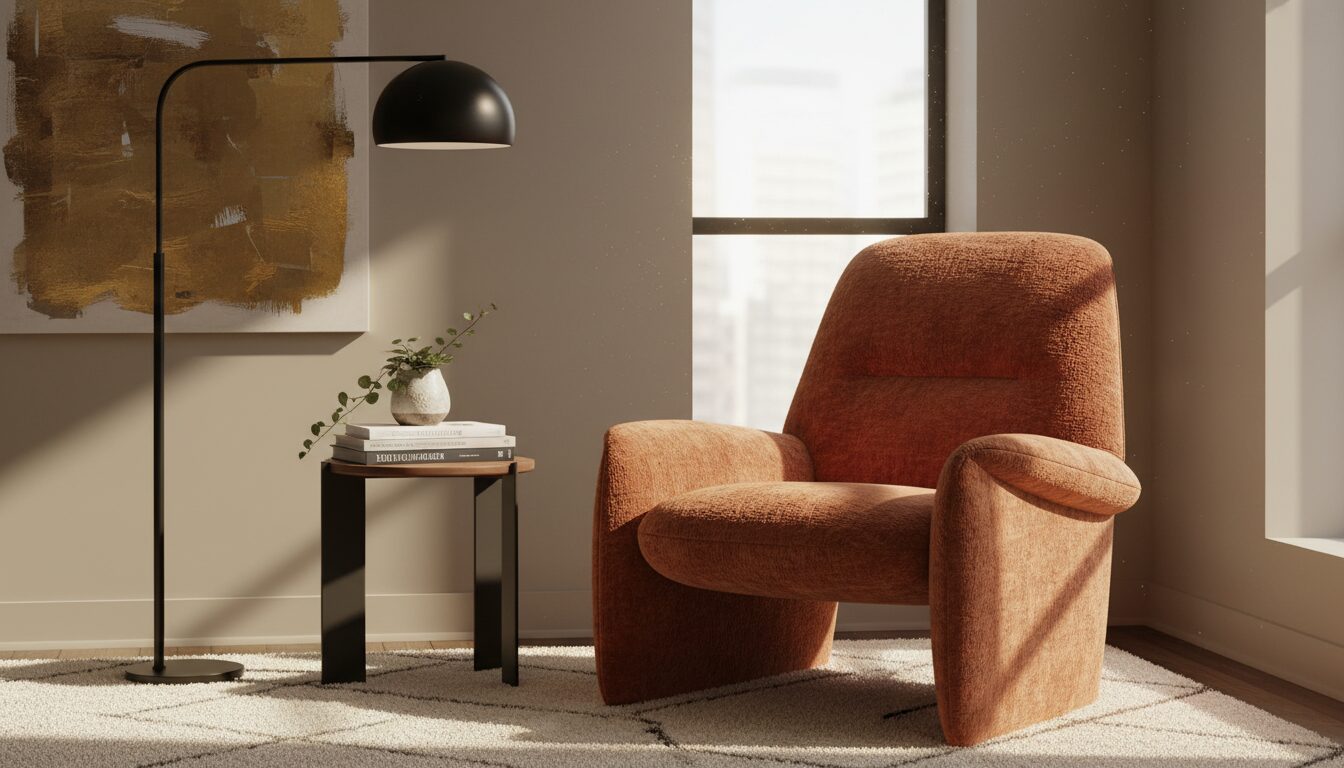 Sculpturale Fauteuil In Roestkleur Als Accent In De Woonhoek Bien Choisir Son Fauteuil : Accent Et Vraie Place Assise
