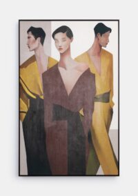 Silhouettes schilderij 90x140cm - Oker
