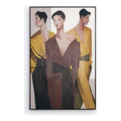 Silhouettes tableau 90x140cm - Ocre