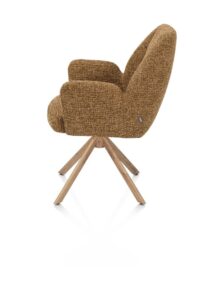 Baya, armstoel - draaibaar + relax - naturel - pocketvering - stof Sevilla - Okergeel - Afbeelding 3
