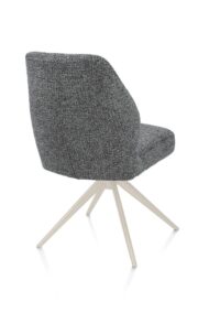 Baya, eetkamerstoel - crème - pocketvering - stof Sevilla - Antraciet - Afbeelding 2