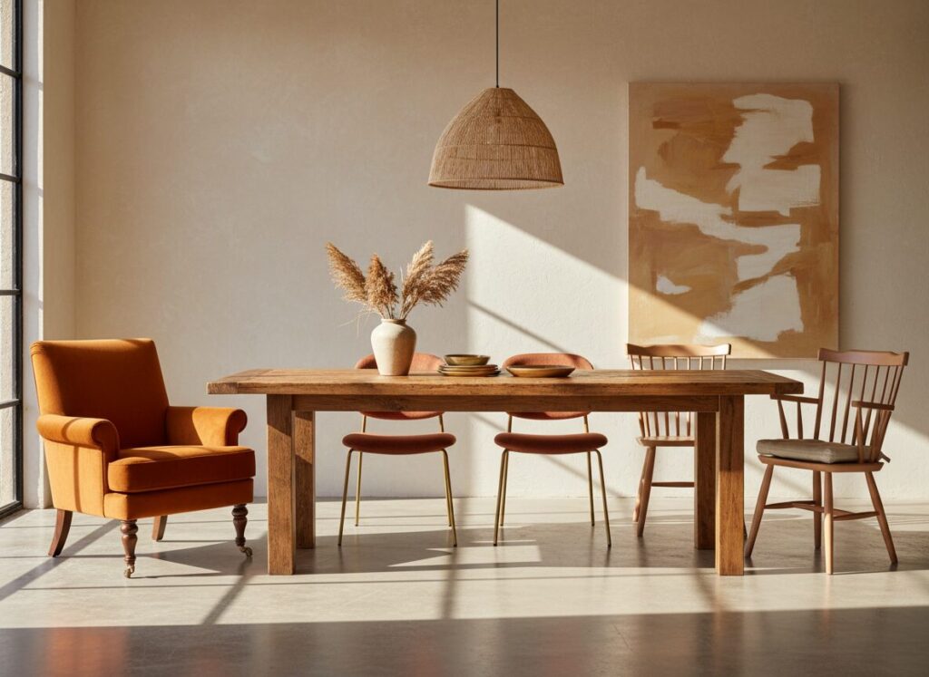 Eettafel Met Bewust Gemixte Stoelen: Armstoelen Aan De Kopse Kanten Choisir Des Chaises De Salle À Manger : Confort, Hauteur Et Matériau